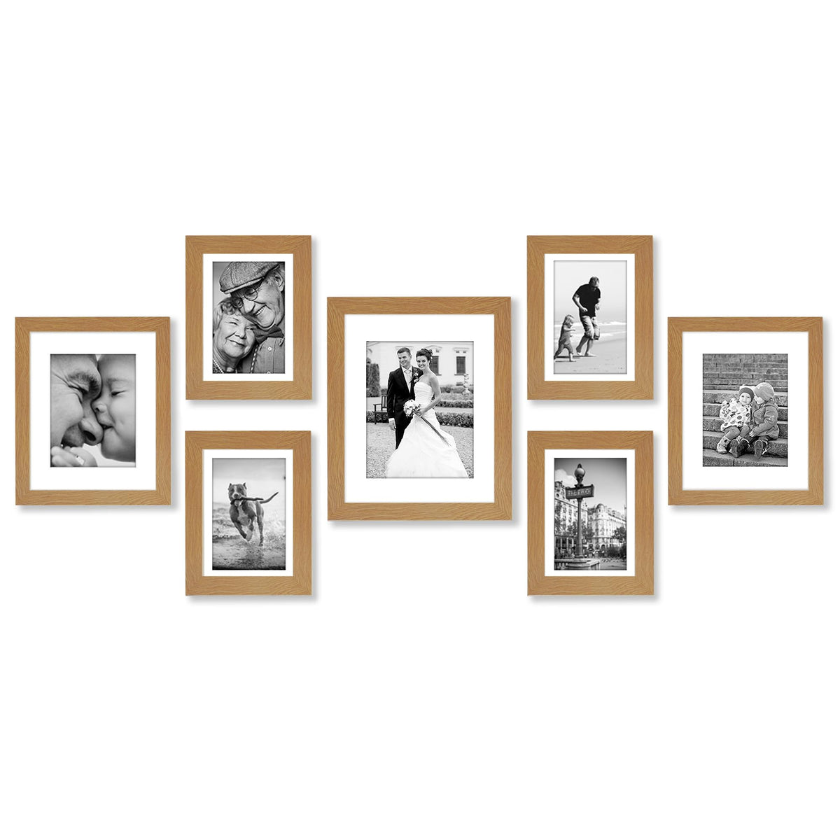 Americanflat Gallery Wall Frame Set of 7 - Dark Oak