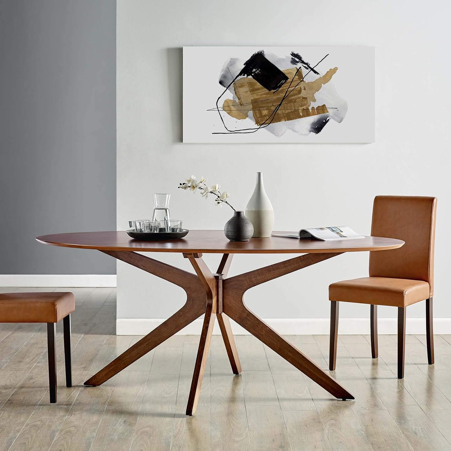 Crossroads 71 Oval Wood Dining Table