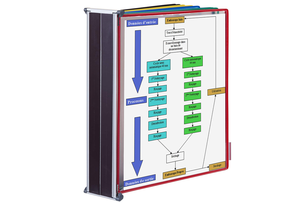 Tarifold® Magnetic Wall Mounted Reference System,10 Double-Sided Letter-Size Pockets, Assorted Colors, (W291M)