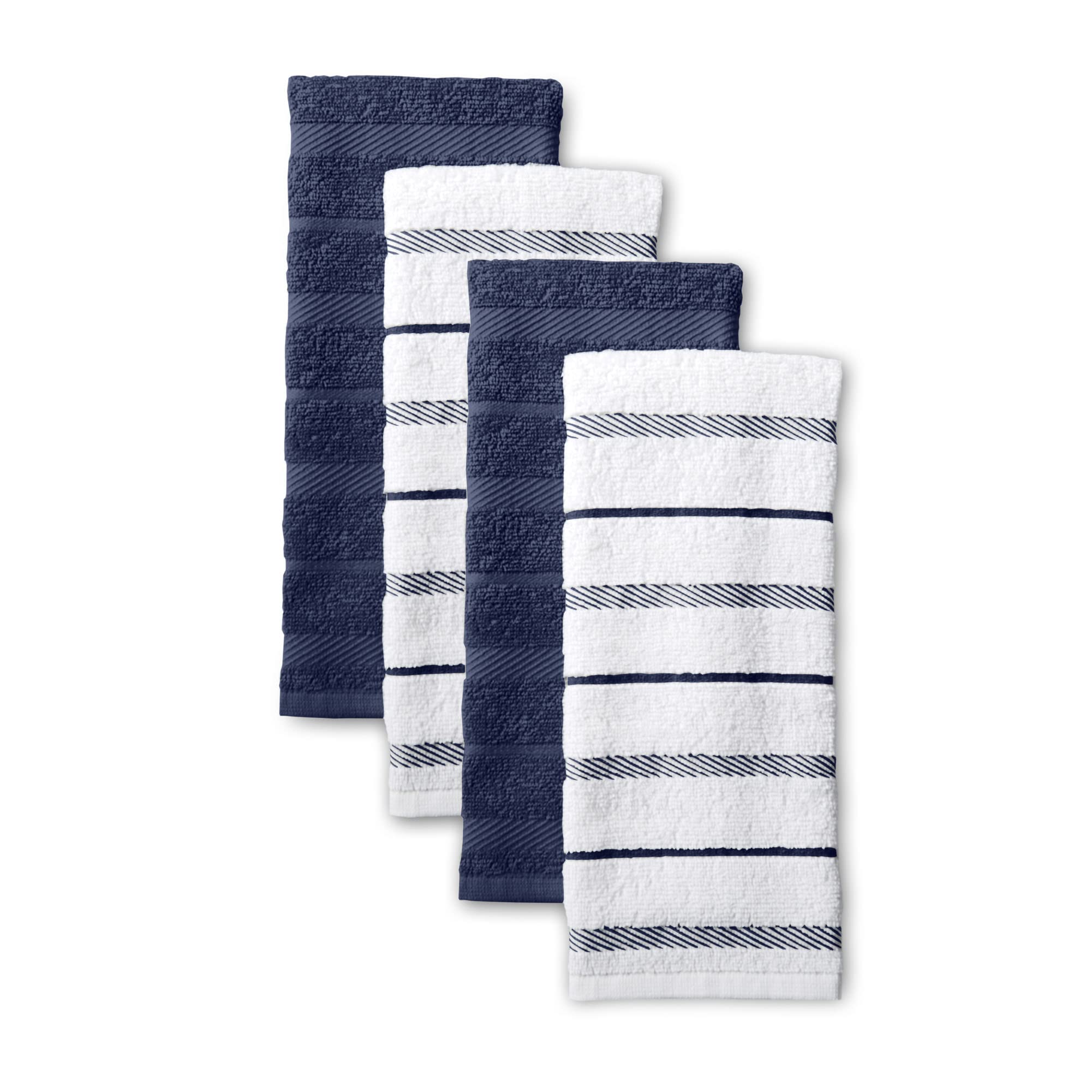 KitchenAid Albany Kitchen Towel 4-Pack Set, Blue Willow/White, 16x26
