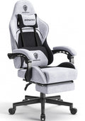 Dowinx Gaming Chair Fabric with Pocket Spring Cushion, Massage Game Chair Cloth with Headrest, Ergonomic Computer Chair with Foo