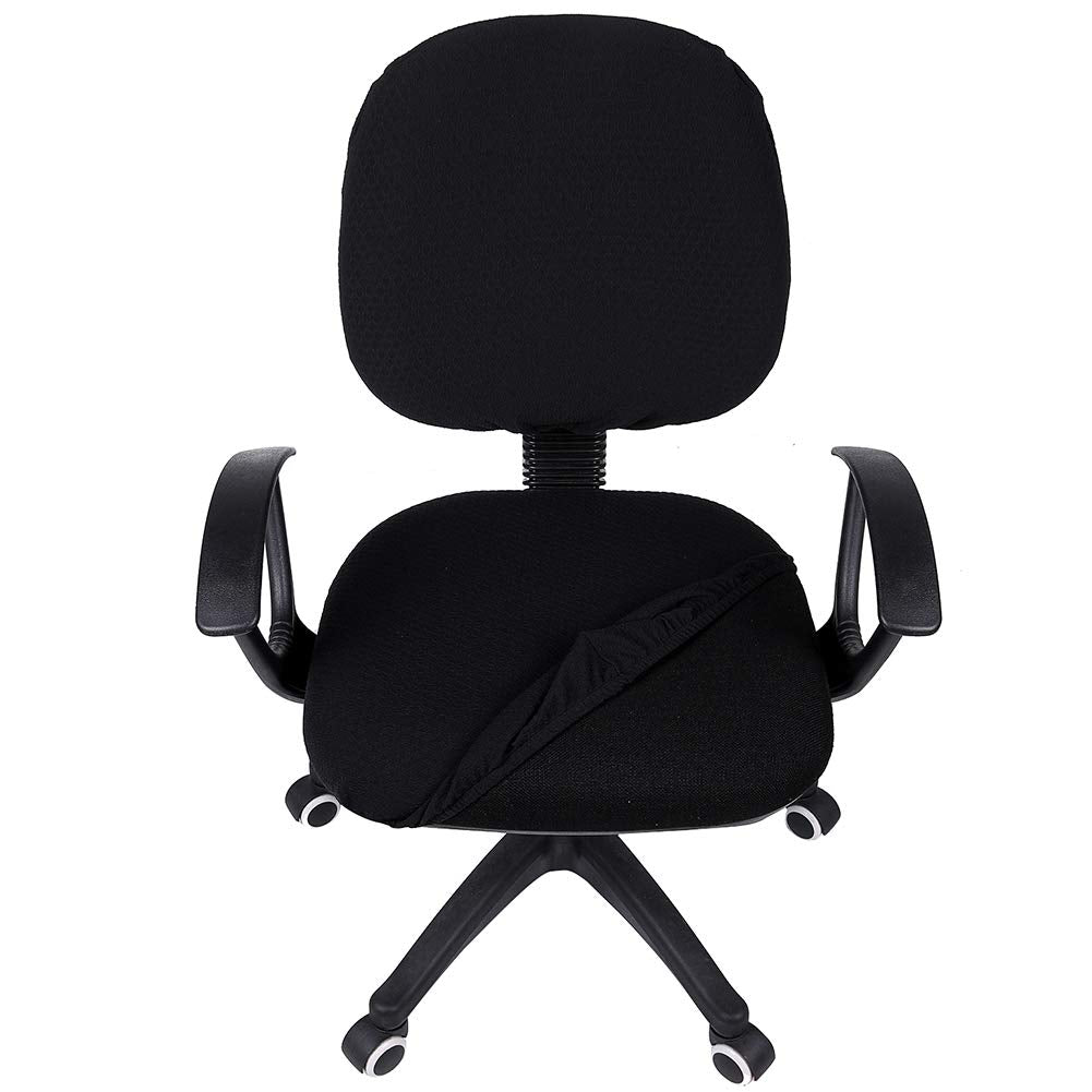 Smiry Office Computer Chair Covers, Stretch Jacquard Universal Desk Rotating Chair Slipcovers Protector, Seat Cover + Backrest C
