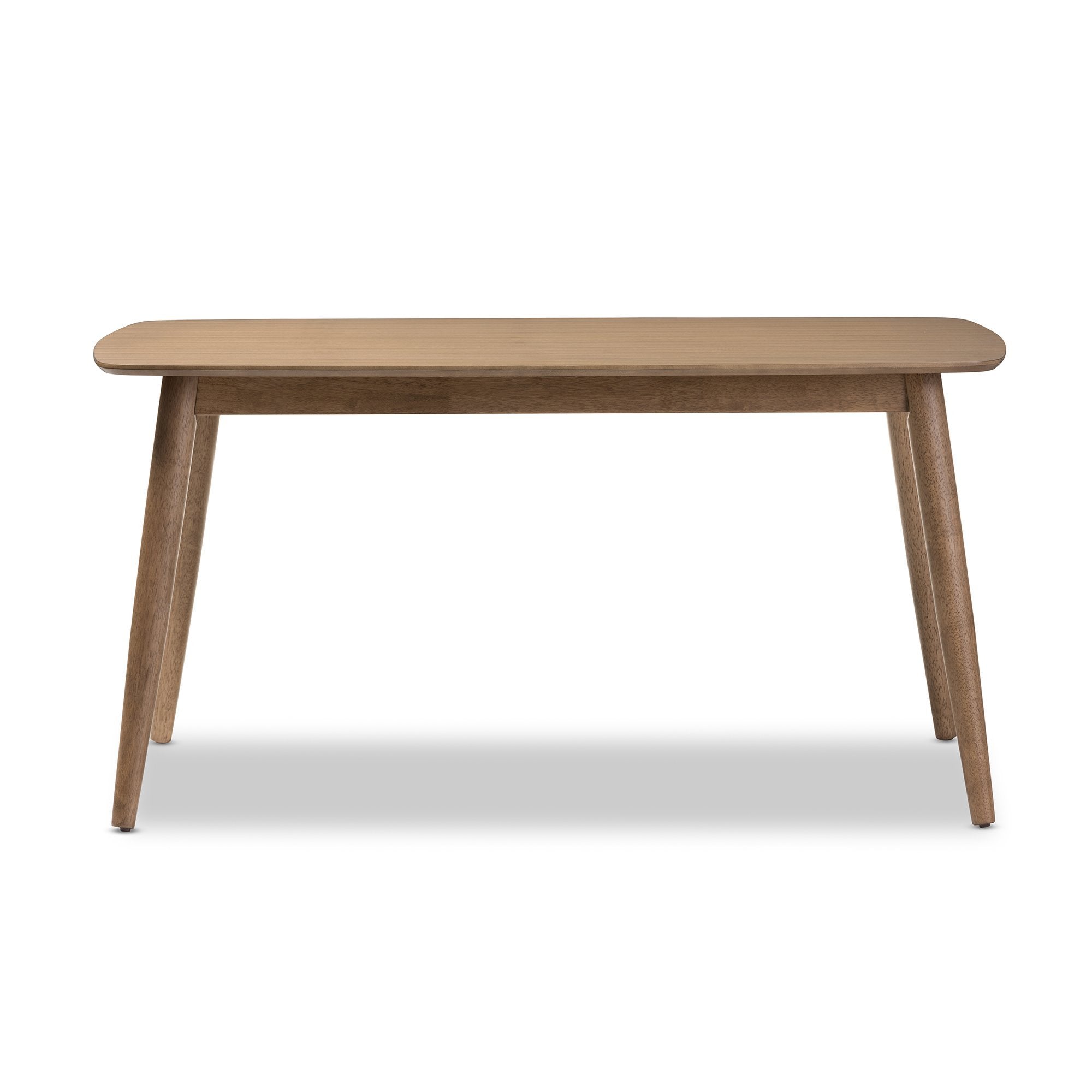 Baxton Studio Edna Mid-Century Dining Table French Oak Light Brown Finishing Wood Dining Table