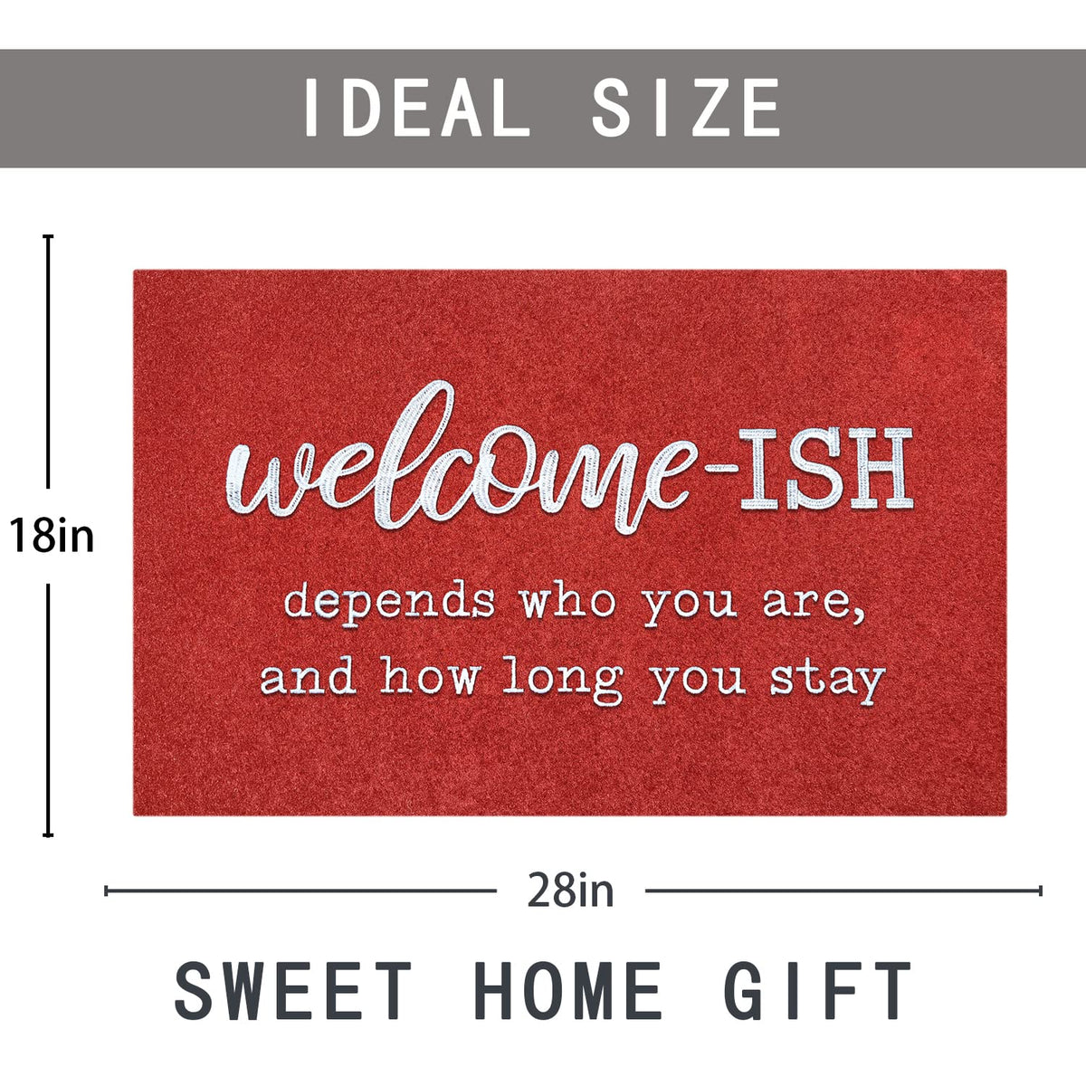 Jjuuyou Welcome Mats For Front Door Outdoor Entry Funny Welcome Ish Depends Who You Are Doormat Non Slip Rubber Mat For Home Ind