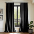 Lazzzy Velvet Black Curtains 72 Inches Long Thermal Insulated Drapes For Bedroom Living Room Darkening Window Treatments Rod Pocket 2 Panels