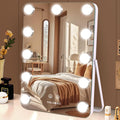 13.9 x 10.7 Vanity/Makeup Mirror with Lights, Hollywood Lighted Vanity Mirror with 11 Dimmable LED Bulbs,3 Color Modes,Touch Con