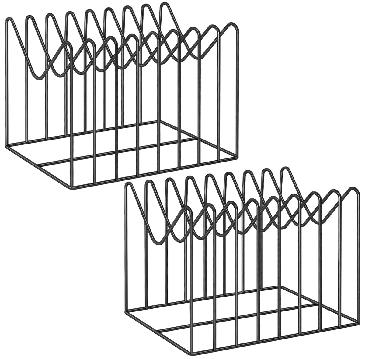 TOPCJ 2 Sets Wire File Organizer for Desk,File Folder Holder/Rack/Stand,File Sorter Organizer,Desktop Record/Clipboard Holder,8 