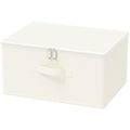 GUOHNHE Storage Bins with Lid, for Closet, 1 Pack, Beige, 11.8x7.9x6.3 In