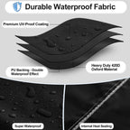 Outdoorlines Outdoor Waterproof Patio Ottoman Covers - Square Uv-Proof Patio Side Table Cover Windproof Heavy-Duty Furniture Covering Protector 25L X 25W X 17H Inch, Black