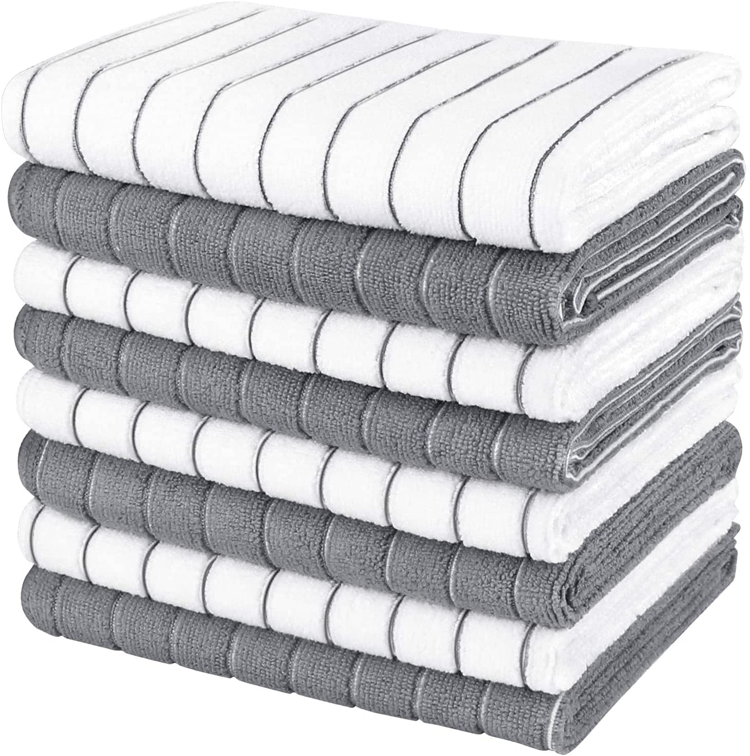 AIDEA Microfiber Kitchen Towels-8PK, Super Soft and Absorbent Kitchen Dish Towels, Multi-Purpose Microfiber Kitchen Towels for H