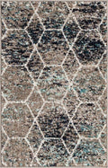 Unique Loom Trellis Frieze Collection Area Rug - Geometric (2 x 3, Blue Multi/ Ivory)