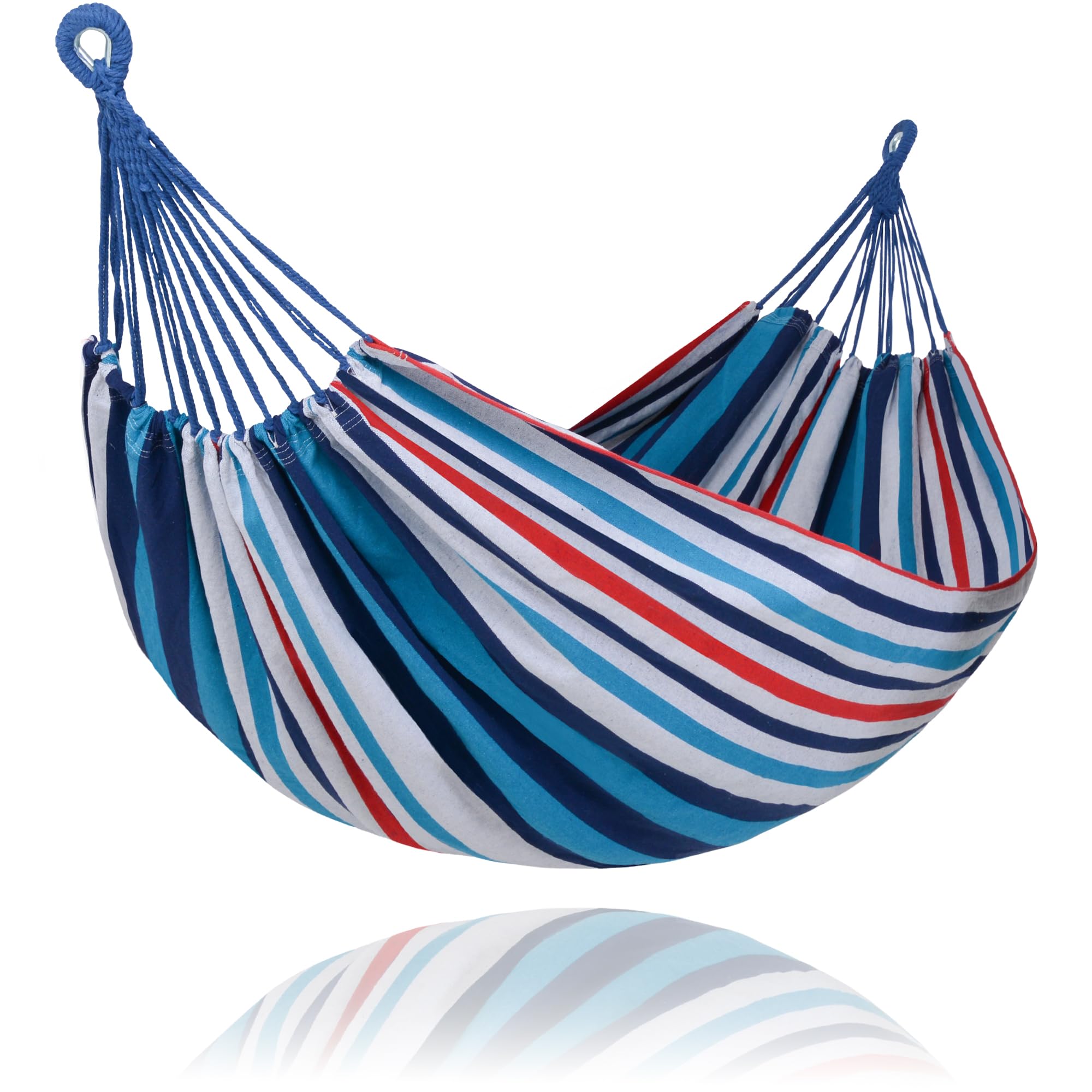 SUNCREAT Hammocks for Outside, Portable Heavy Duty Tree Hammock, Ocean Stripes