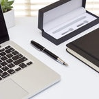 Sheaffer Prelude Medium Nib Fountain Pen, Black Lacquer, Nickel Plate Trim (E037353)
