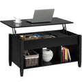 Yaheetech Coffee Table, Lift Top Coffee Table w/Hidden Storage Compartment & Lower 3 Cube Open Shelves, Lift Tabletop Coffee Tab
