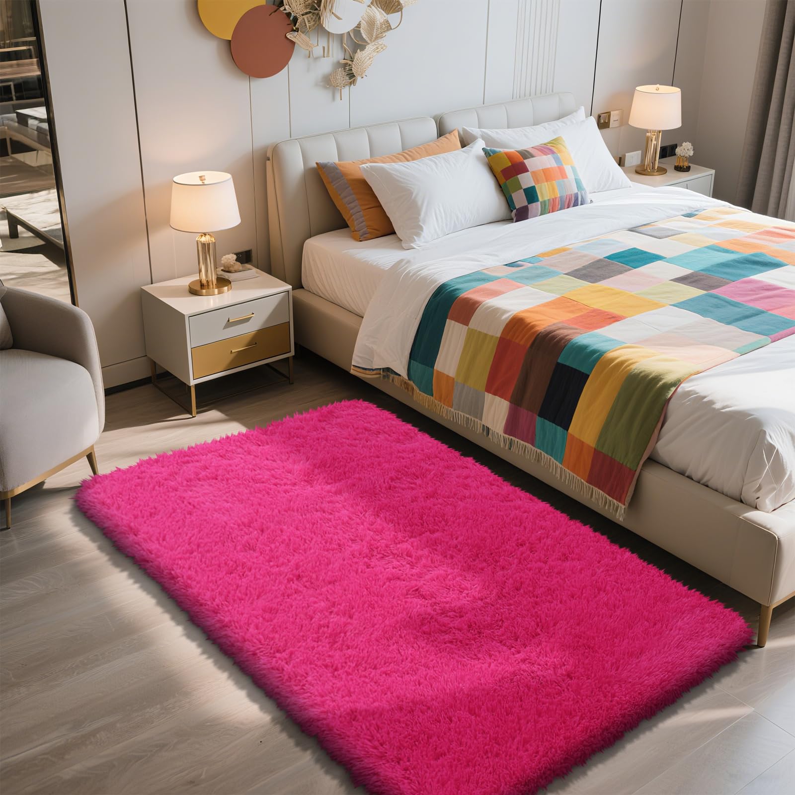 Shag Area Rug for Bedroom 3x5,Fluffy Area Rugs for Living Room,Soft Fuzzy Rug Non-Shedding Indoor Plush Carpet for Kids Bedroom 