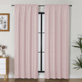 Lecloud Bessie Blush Pink Curtains 84 Inches Long 2 Panels, Airy Privacy Light Filtering Window Drapes, Faux Linen Textured Curt