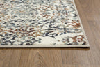 HomeRoots Heat-Set Polypropelene 5’ x 8’ Ivory Brown Decorative Diamond Area Rug