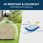 Easy-Going Rectangle Patio Furniture Cover Waterproof Outdoor Dining Table And Chair Cover Anti-Uv Outside Sectional Sofa Set Covers (98'L X 78'W X 32'H, Camel)