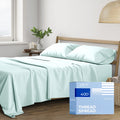Thread Spread Twin Xl Sheets - 400 Thread Count 3 Pc Xl Twin Sheet, 100% Cotton Twin Xl Sheet Sets, Extra Long Twin Sheets For Dorm Room, Soft, Cooling & Luxury Sateen Sheets, Cotton Sheets (Sea Foam)