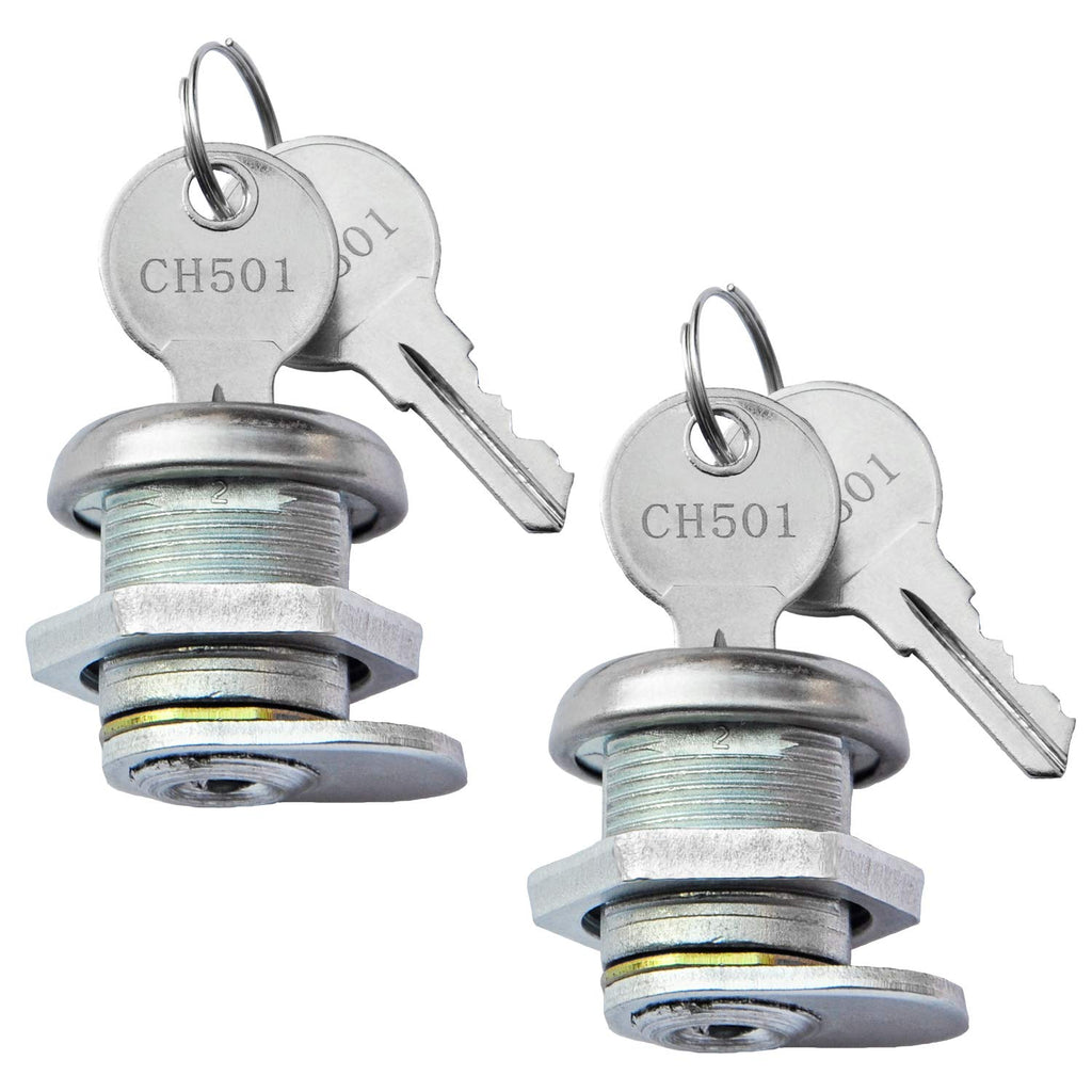 Newace Truck Tool Box Lock Replacement - Stainless Steel Latch Cylinder with Keys, 2 Pack Keyed Alike