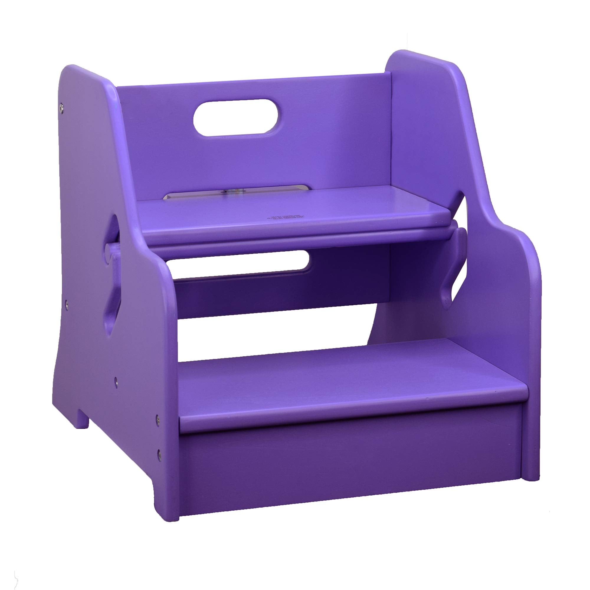 Little Partners Toddler Step Up Stool | Wooden Step Stool with 2 Position Height Adjustment for Kitchen, Bathroom and Nursery (L