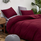 Karever Burgundy Comforter Set King Size Dark Red Bedding Set Pure Burgundy Beddig Soft Durable Quilt Set Women Durable Lightwei