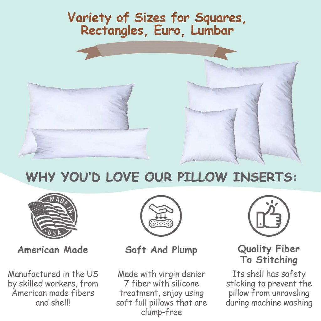 Pillowflex Synthetic Down Pillow Insert - 18X28 Down Alternative Pillow, Ultra Soft, Large Rectangle, Lumbar, Back, Sofa, Sleepi