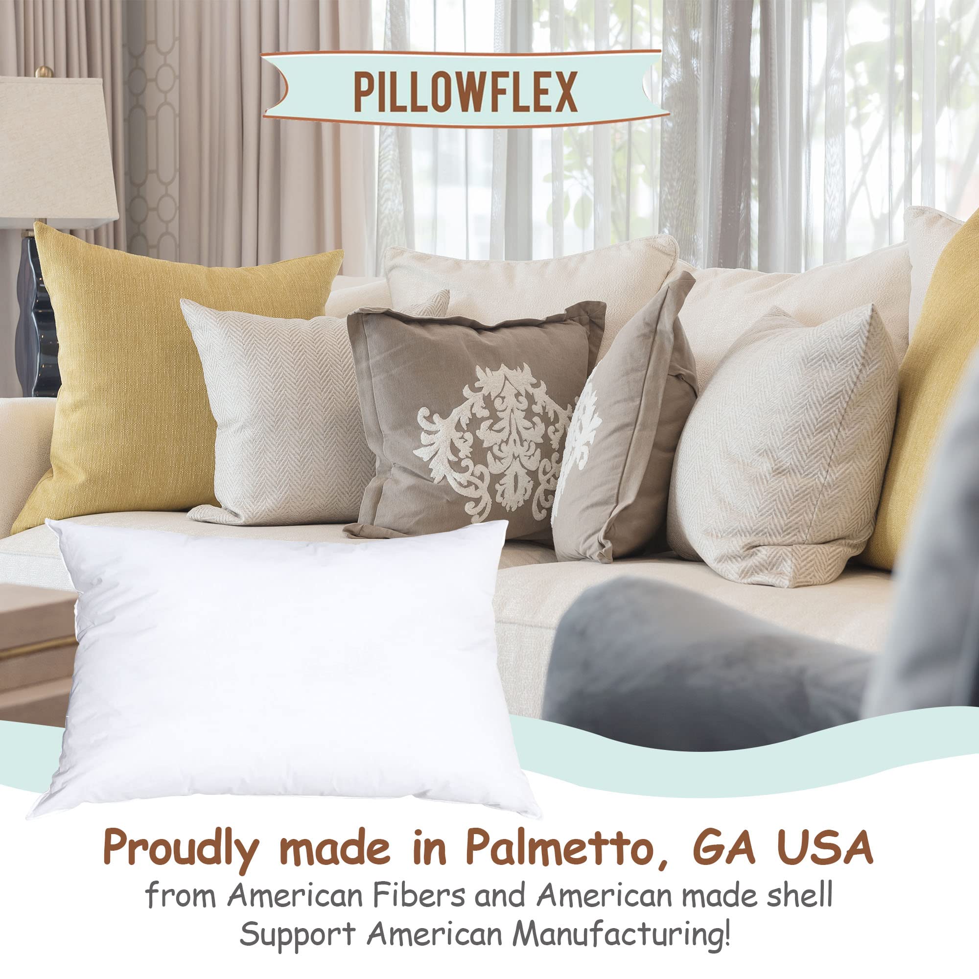 Pillowflex Synthetic Down Pillow Insert - 12X40 Down Alternative Pillow, Ultra Soft, Large Rectangle Body Sleeping Pillow, Lumba