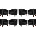 Primezone Barrel Chair, Comfy Accent Chair, Faux Leather Living Room Chairs Club Chairs With Cushion, Nailhead Trim And Diamond