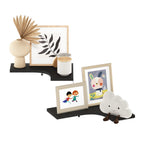 Furinno Rossi Wall Mounted Corner L-Shape Floating Display Shelves, Espresso