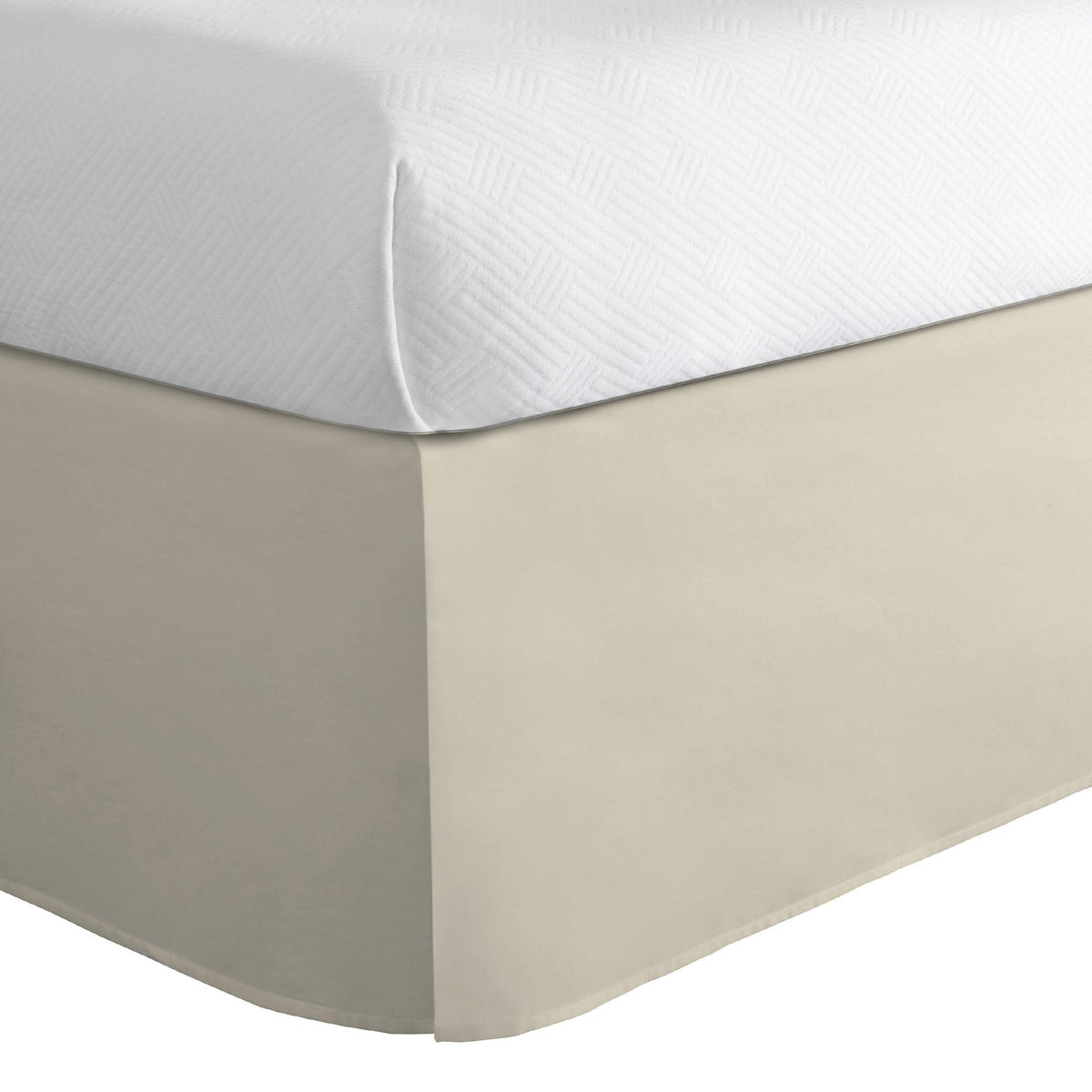 Todays Home Classic Tailored Bed Skirt Dust Ruffle, Cotton Blend Design, 14' Drop Length, California King, Ivory