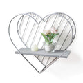 Afuly Wall Shelf Metal Grey Floating Shelves Heart Design Small Shelf Storage Rack Modern Romantic Farmhouse Style Cute Fancy Un