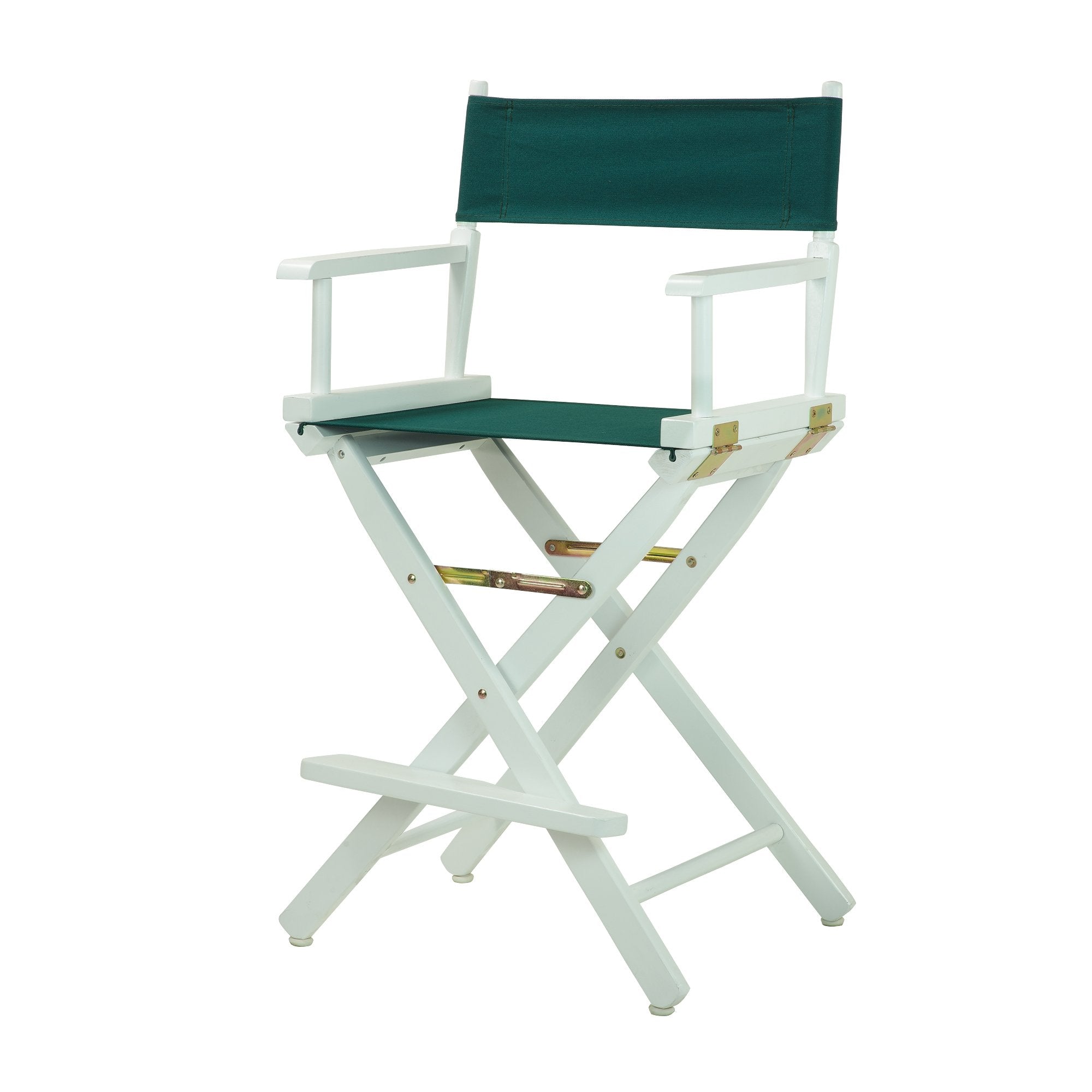 Casual Home 24 Directors Chair White Frame with Hunter Green Canvas, Counter Height