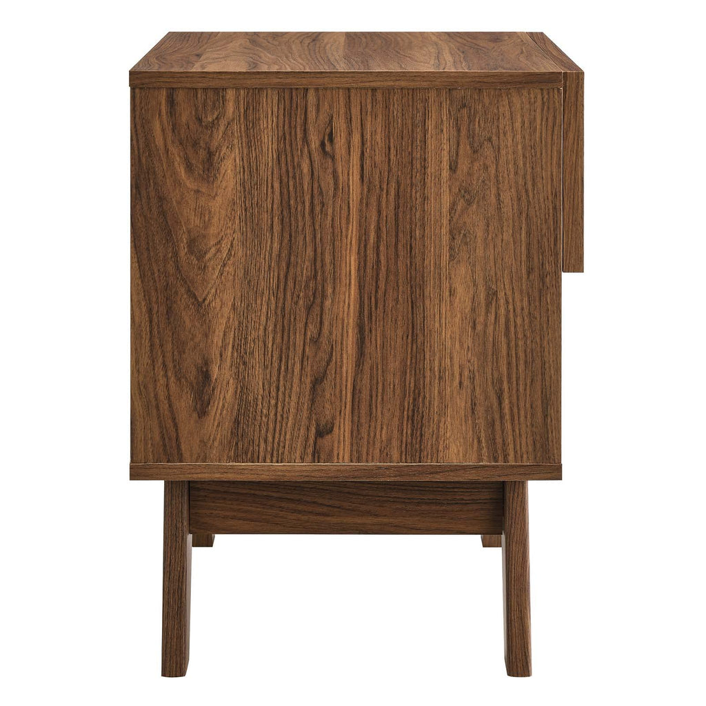 Modway Soma Modern Rattan, 1-Drawer Nightstand, Walnut