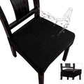 Genina Waterproof Seat Covers for Dining Room Chair Covers Waterproof Dining Chair Covers (4 PCS-Rear-Covered, Black)