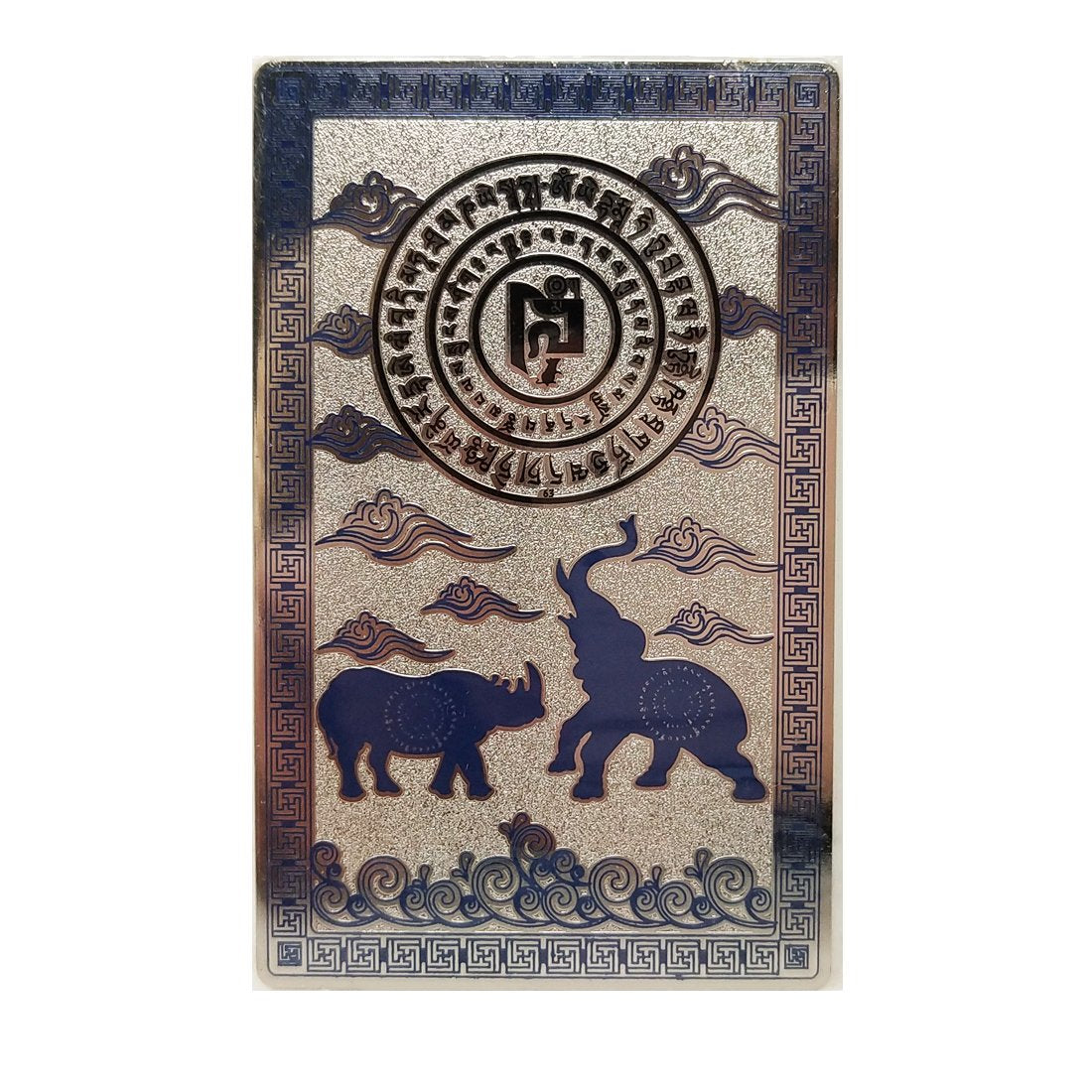 Feng Shui Blue Rhino Elephant Anti Burglary Talisman Card