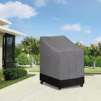 Easy-Going Heavy Duty Outdoor Stackable Chair Cover, Waterproof Patio Chair Cover, Windproof Outdoor Furniture Cover With Air Vent (1 Pack-28Wx36Dx47H Inch, Gray/Black)