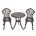 Jardin De Centennial Patio Bistro Set.Rust-Resistant Cast Aluminum Bistro Table Set With Umbrella Hole For Backyard (Leaf Designcopper)