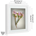 Americanflat 10X12 Shadow Box Frame With Shatter-Resistant Glass - Use As 8X10 Frame With Mat Or 10X12 Frame Without Mat - Silho