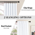 96 Inch Length Pure White Half Blackout Curtains For Bedroom - Rod Pockt Top Thermal Insulated Window Treatment Drapes For Living Room,2 Panels W 42 X L 96,2 Panels