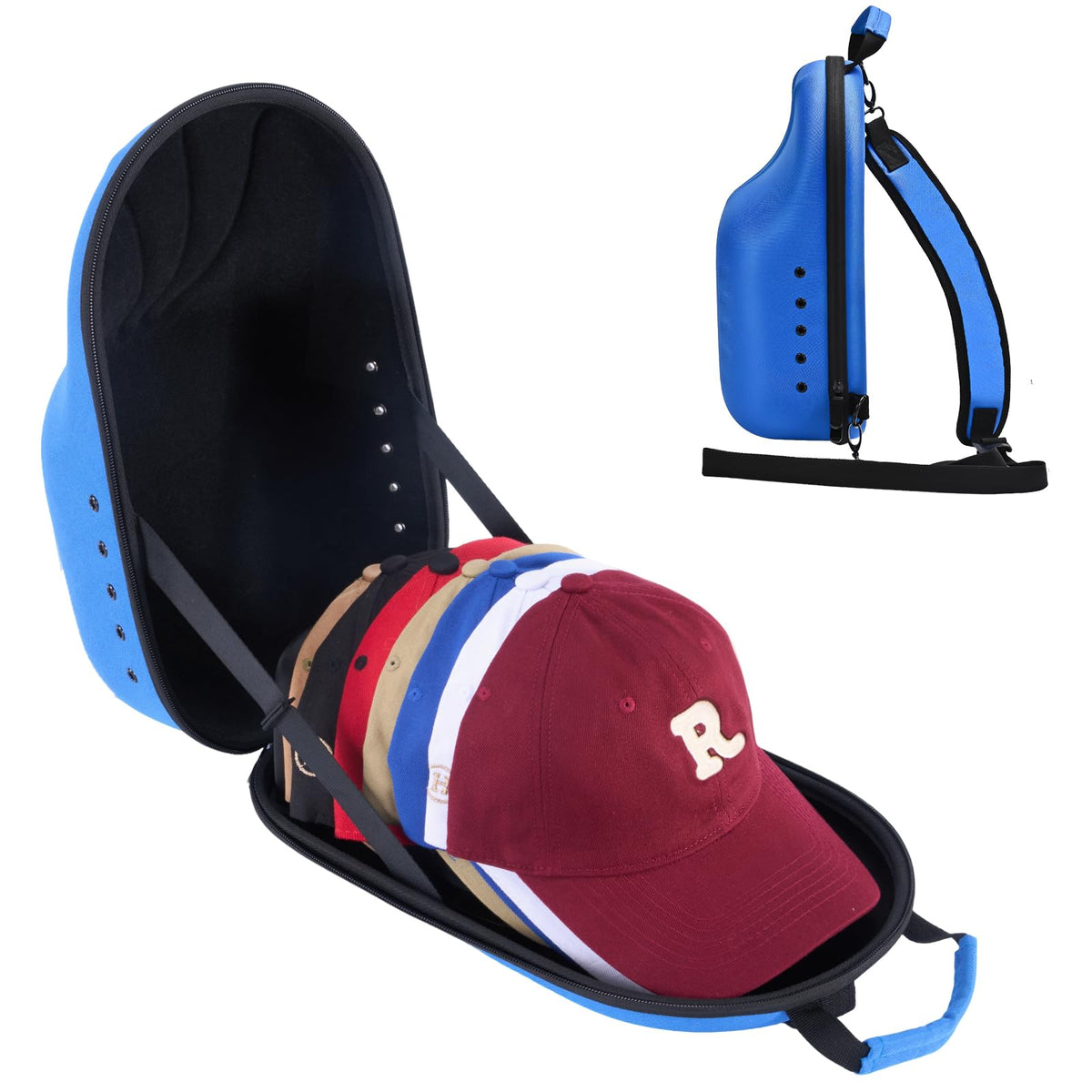 Procase Hat Travel Hard Case, Hat Carrier Storage Bag For 78 Baseball Caps,Hat Organizer Ball Caps Holder With Adjustable Shoul