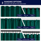 Hiasan Christmas Blackout Curtains 45 Inch Long, Light Blocking Thermal Insulated Rod Pocket & Back Tab Emerald Green Drapes Sew