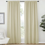 Nicetown Living Room Room Darkening Curtains, Soft And Smooth Fabric Draperies And Panels, Privacy Energy Smart Curtains For Patio Door (Beige, 52' Wide X 84' Long, 2 Pcs