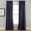 Lush Decor Pair, 95' X 52', Navy Star Blackout Curtains-Window Panel Set, 95' L