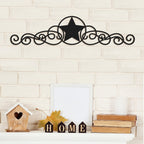 Leifide Metal Star Decor Scroll Wall Decor Black Metal Wall Decor Rustic Metal Star Wall Decor Country Star Decorations For Home