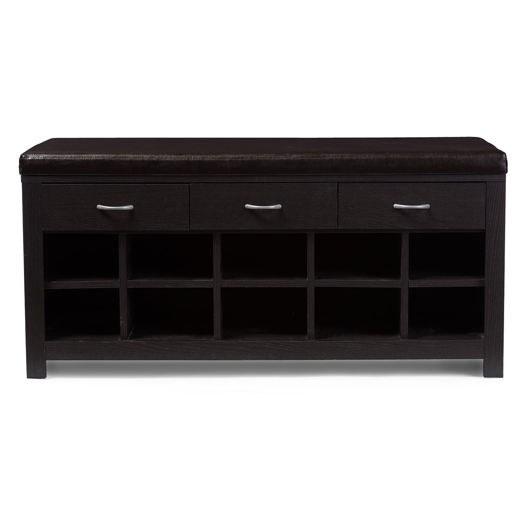 Baxton Studio Entryway Bench, Espresso