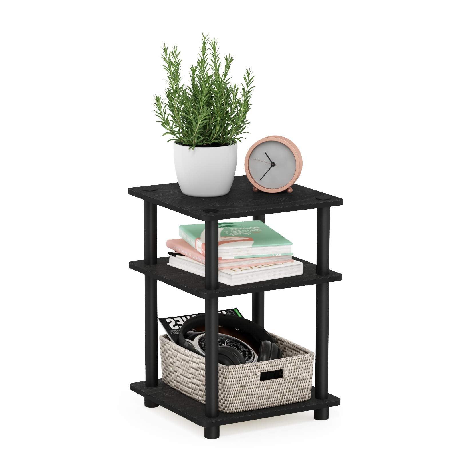 Turn-N-Tube Easy Assembly Multipurpose Shelf, Blackwood