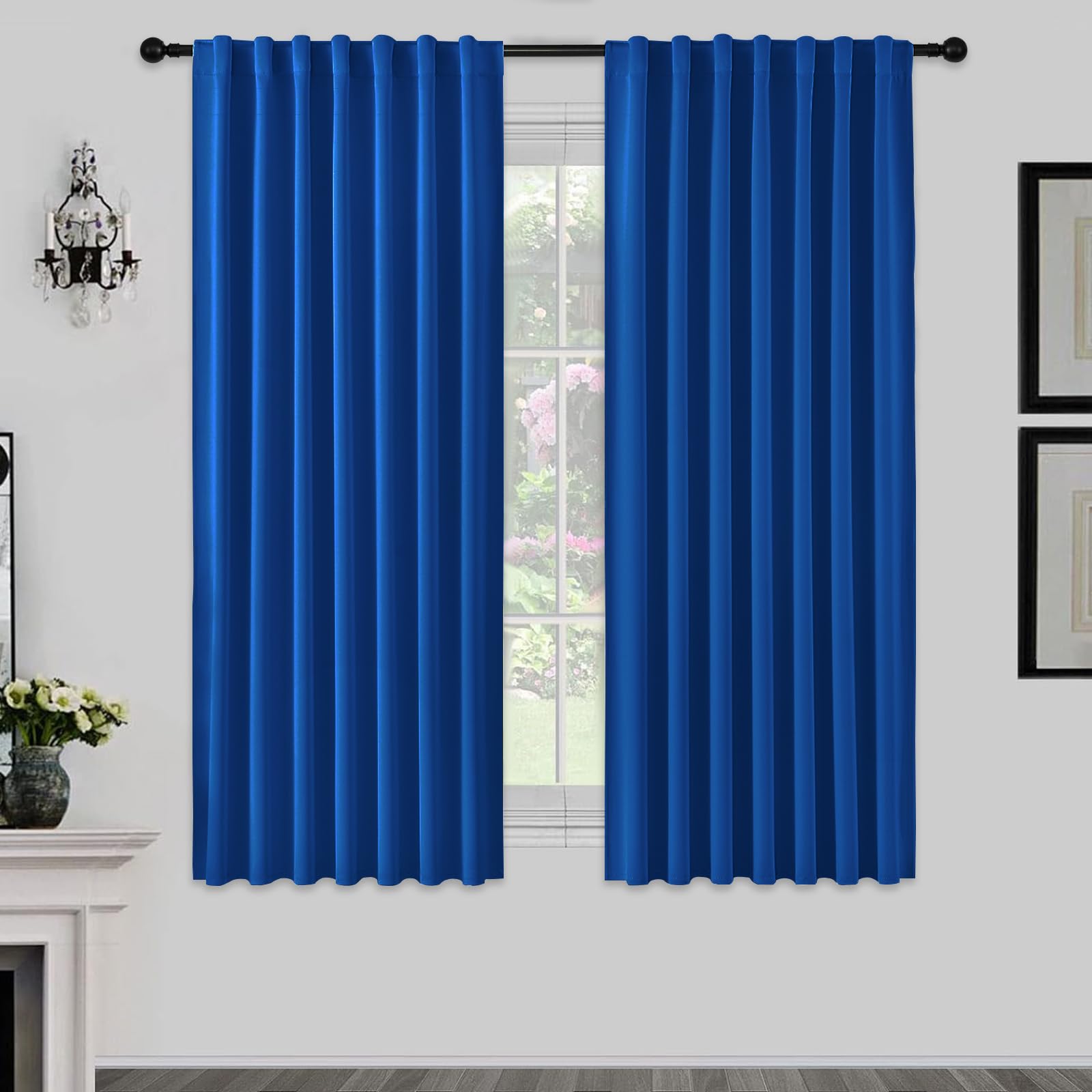 Joydeco 72 Inch Blackout Curtains for Bedroom, Black Out Curtains 72 Inch Long, Room Darkening Curtains & Drapes for Living Room