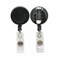 Sicurix Standard Id Badge Reels Round Belt Clip Strap 25 Pack Black (68424)