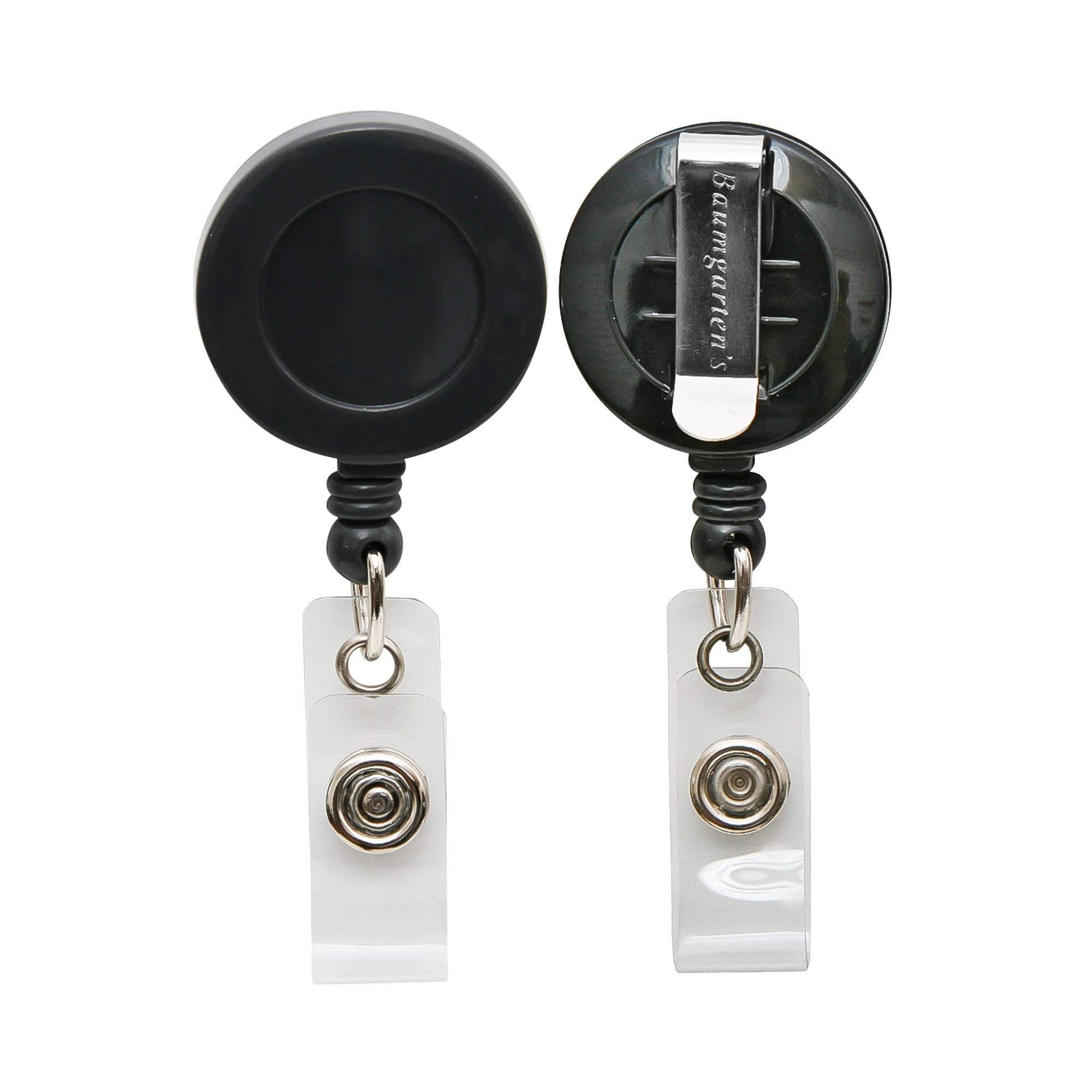 Sicurix Standard Id Badge Reels Round Belt Clip Strap 25 Pack Black (68424)